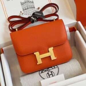 Hermes Constance Bag Epsom Gold Orange Like Auth Handbags 19cm