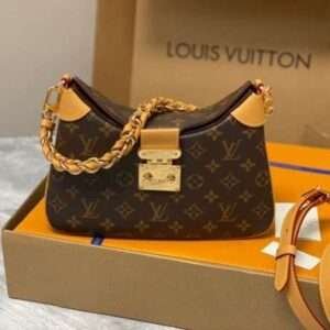 Louis Vuitton Twinny Monogram Handbags With Lock Gold 29x19x9cm