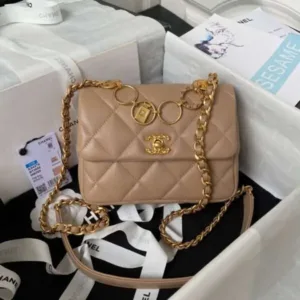 Chanel Brown Smooth Leather Charm 13x17x6cm