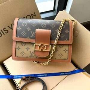 Louis Vuitton Dauphine Woc Handbags With Lock Gold 18.5cm