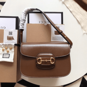 Gucci 1955 Horsebit Brown Leather Handbag 25cm