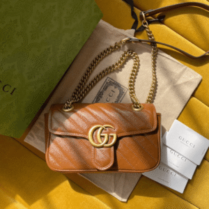 Gucci Marmont Brown Smooth Leather 22cm