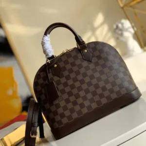 Louis Vuitton Damier Ebene Alma PM Caro Pattern Handbags 32mm