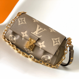 Louis Vuitton Favorite Brown Handbags Lock Gold 24x14cm