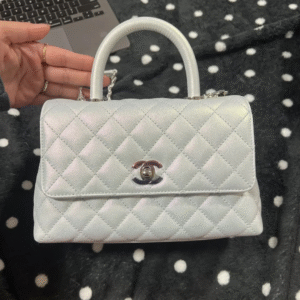 Chanel Coco Leather Light Grey Woman’s 23cm